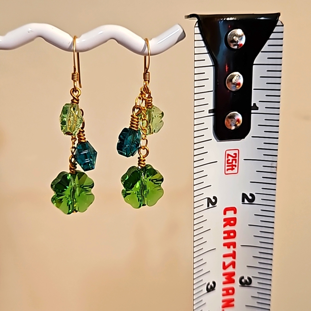 Swarovski clover bead earrings